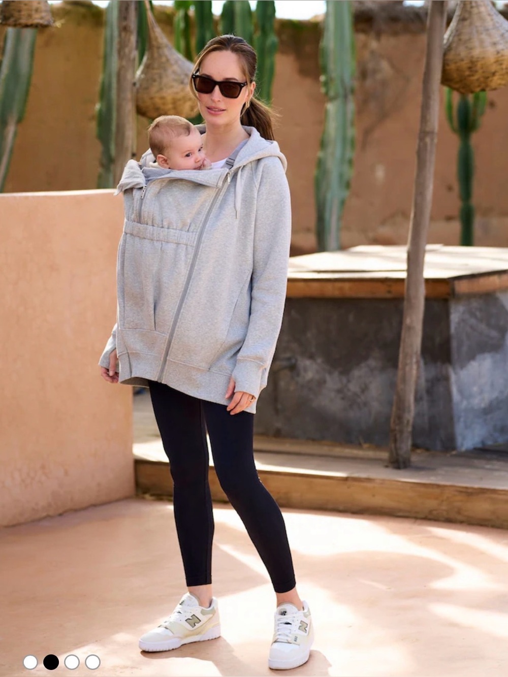 Seraphine Heather Gray Zip-Up Maternity Hoodie